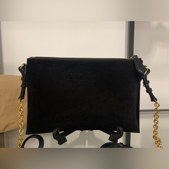 Authentic Burberry Suede Bow Buckle Crossbody Bag - Picture 3 of 6